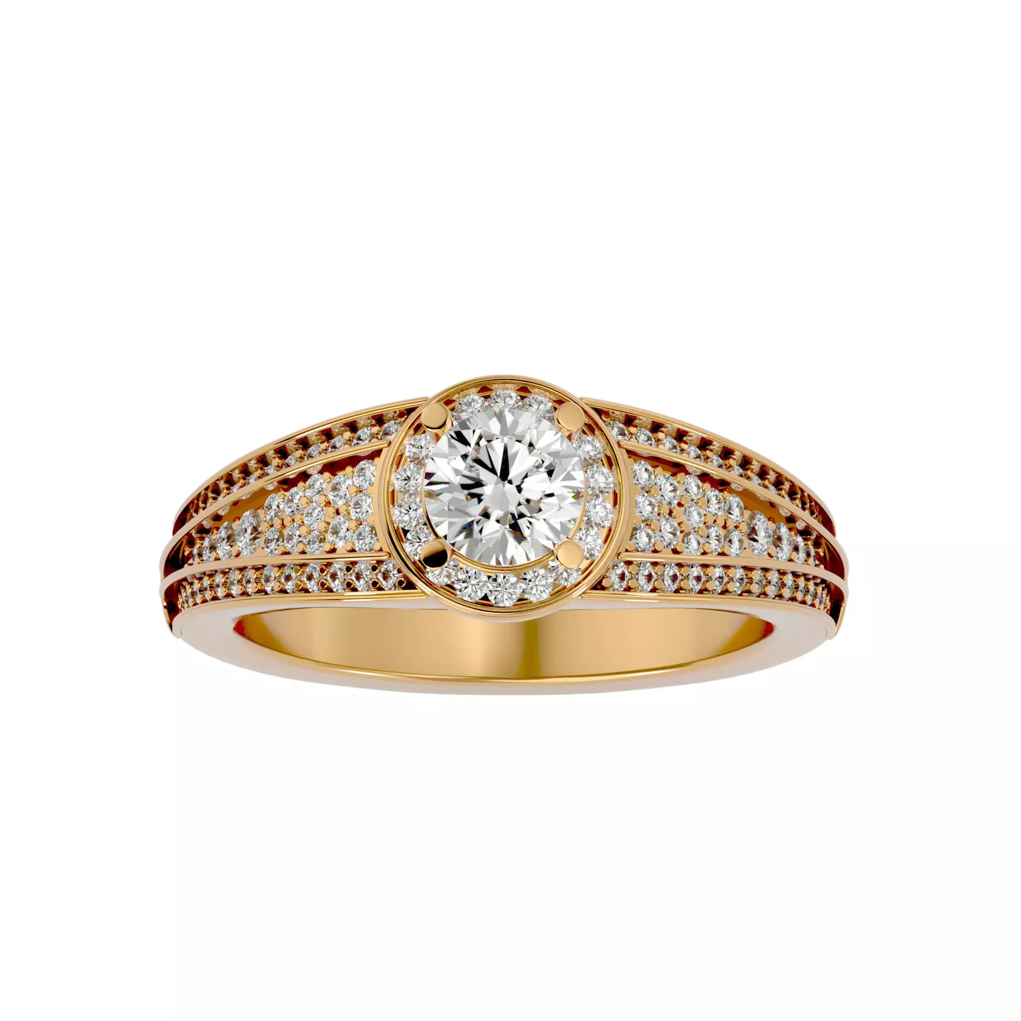 Solitaire ring model 3D print model_0