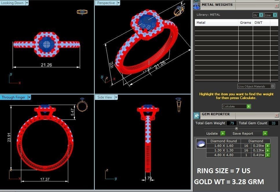 Solitaire ring model 3D print model_2
