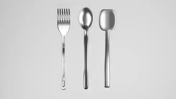 Spoon Set three silver forks and spoons