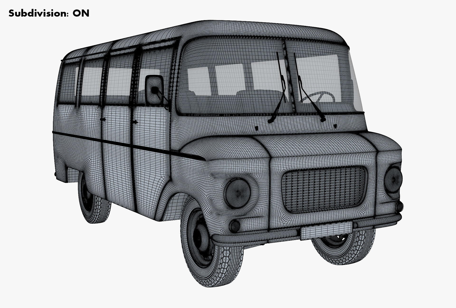 Generic Retro Passenger Van v 1 3D model_15