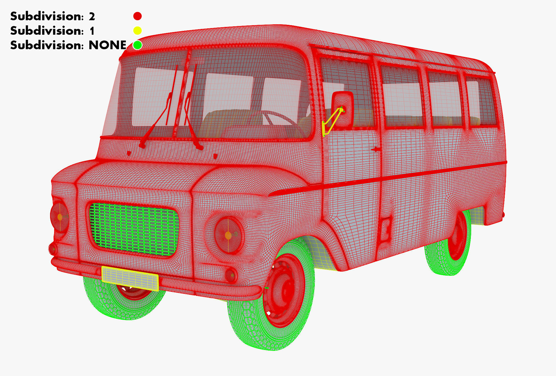 Generic Retro Passenger Van v 1 3D model_39
