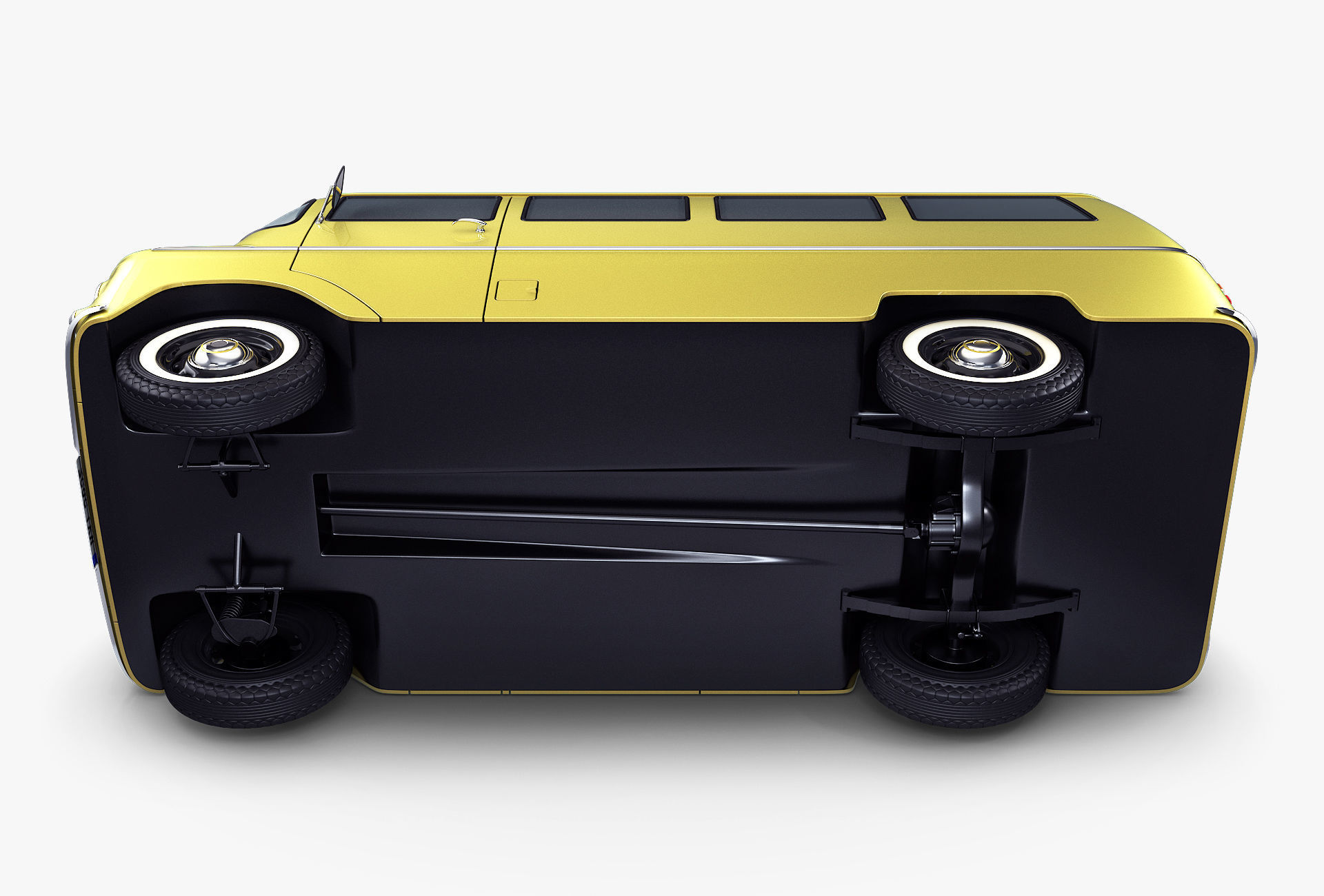 Generic Retro Passenger Van v 1 3D model_12
