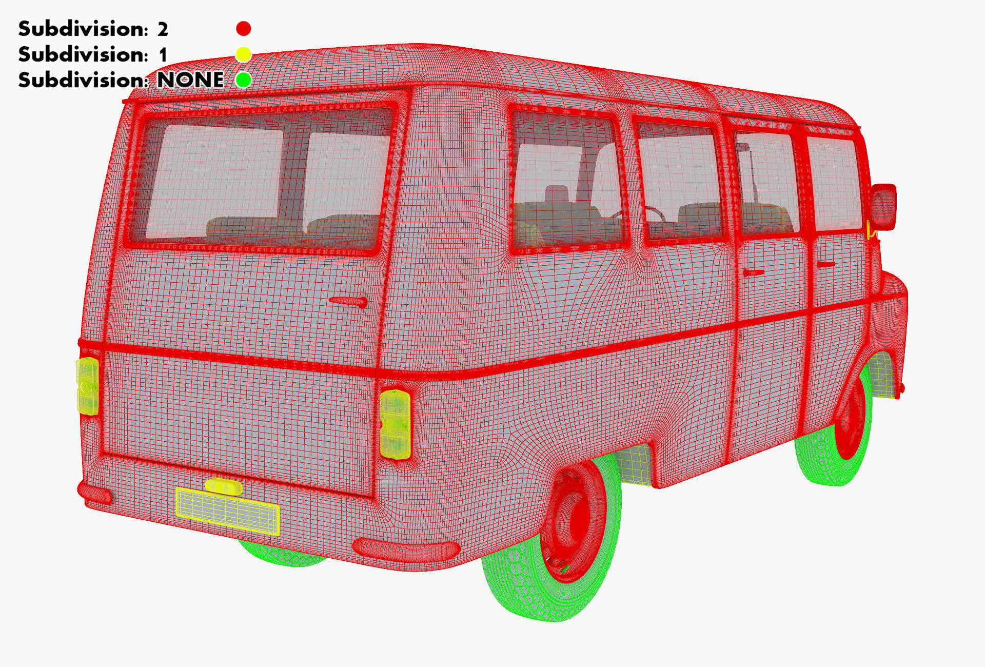Generic Retro Passenger Van v 1 3D model_40