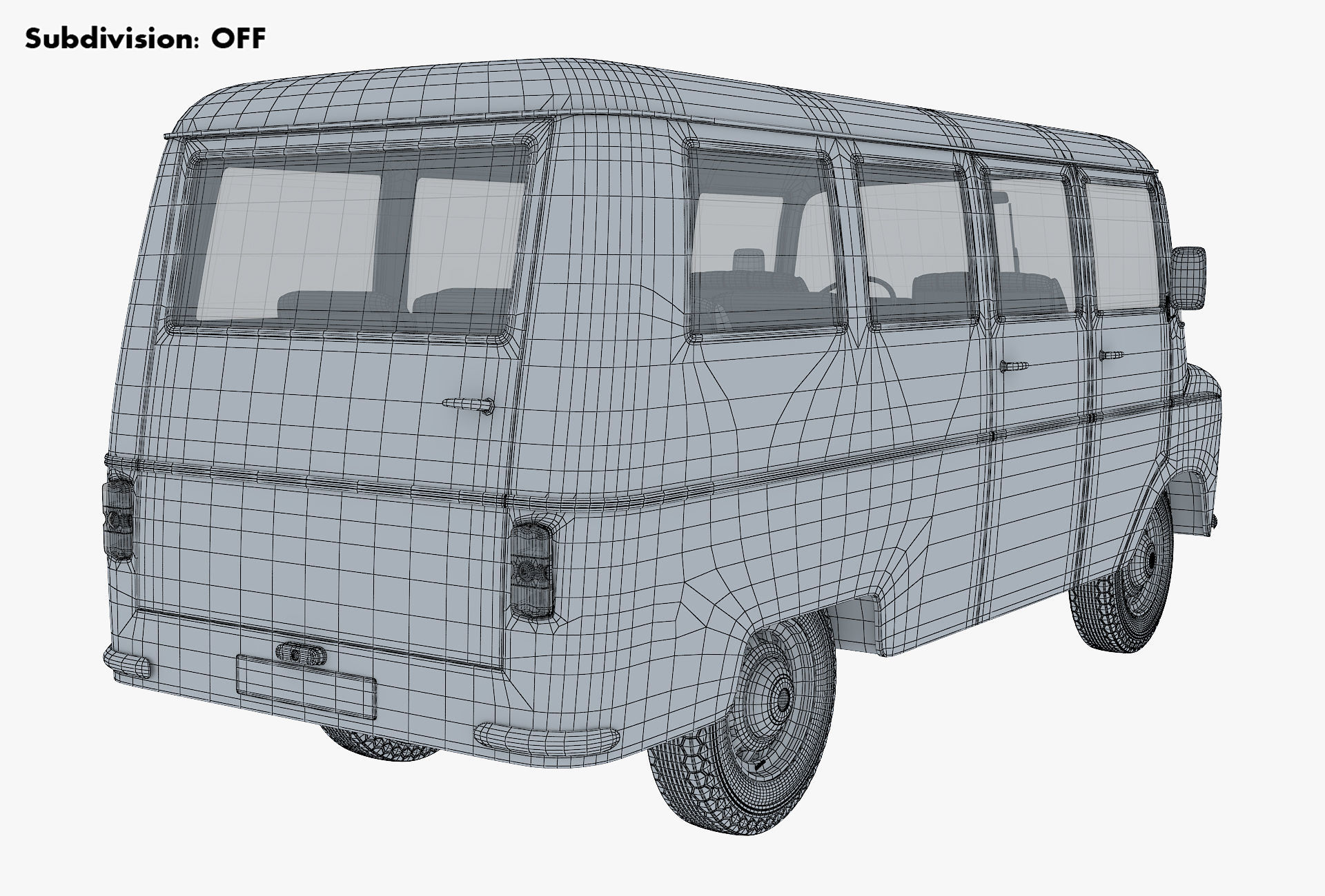 Generic Retro Passenger Van v 1 3D model_18