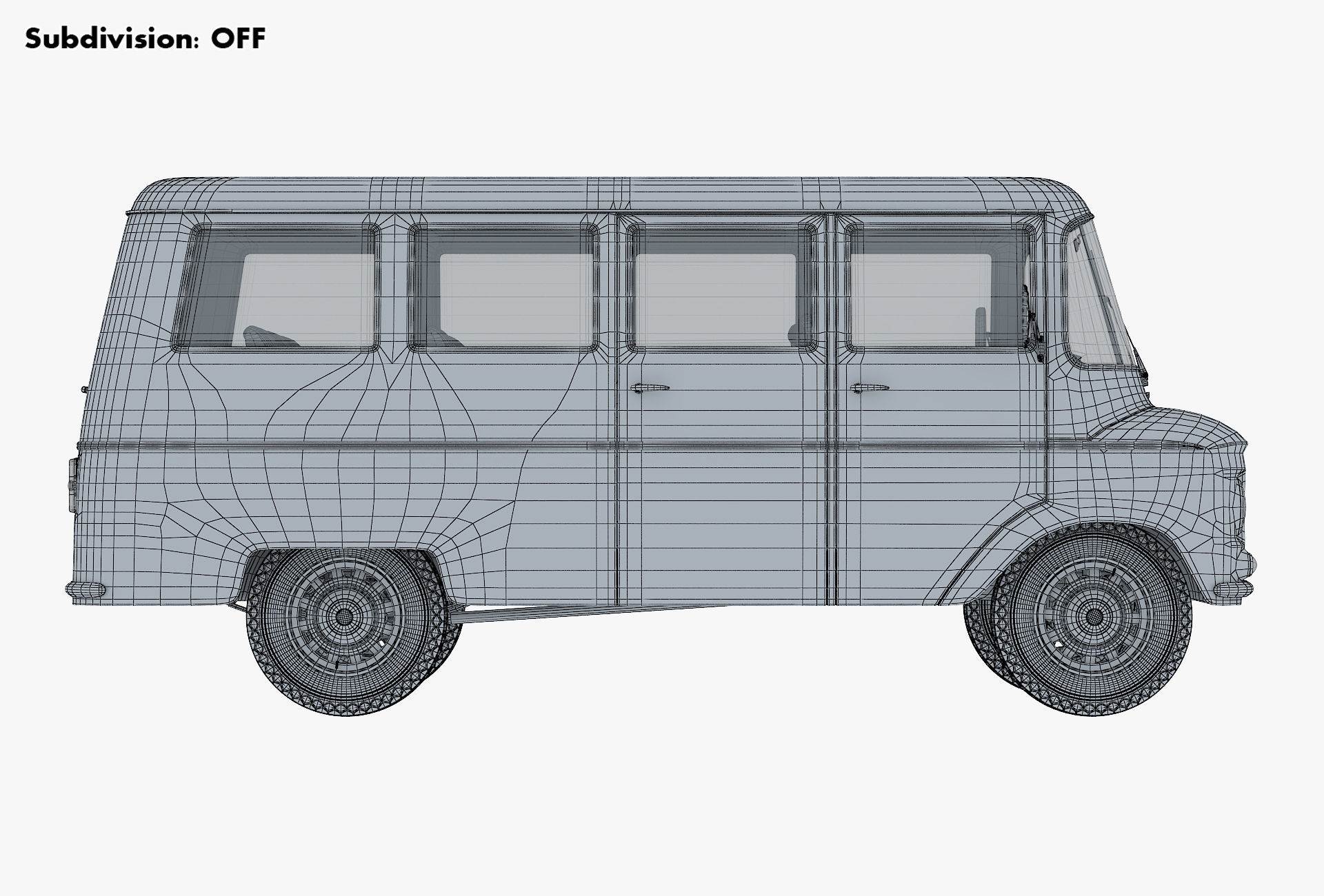Generic Retro Passenger Van v 1 3D model_26