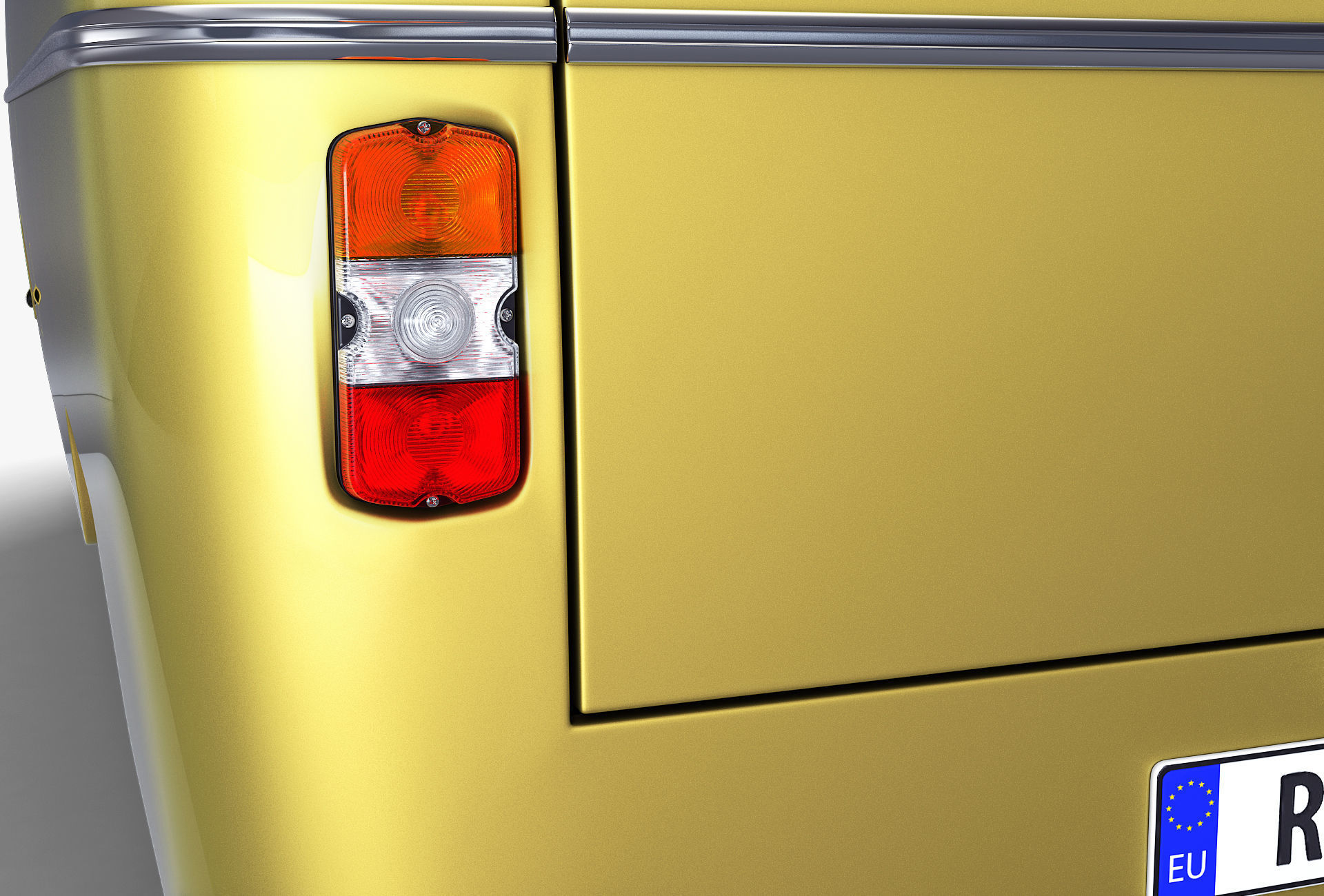 Generic Retro Passenger Van v 1 3D model_11