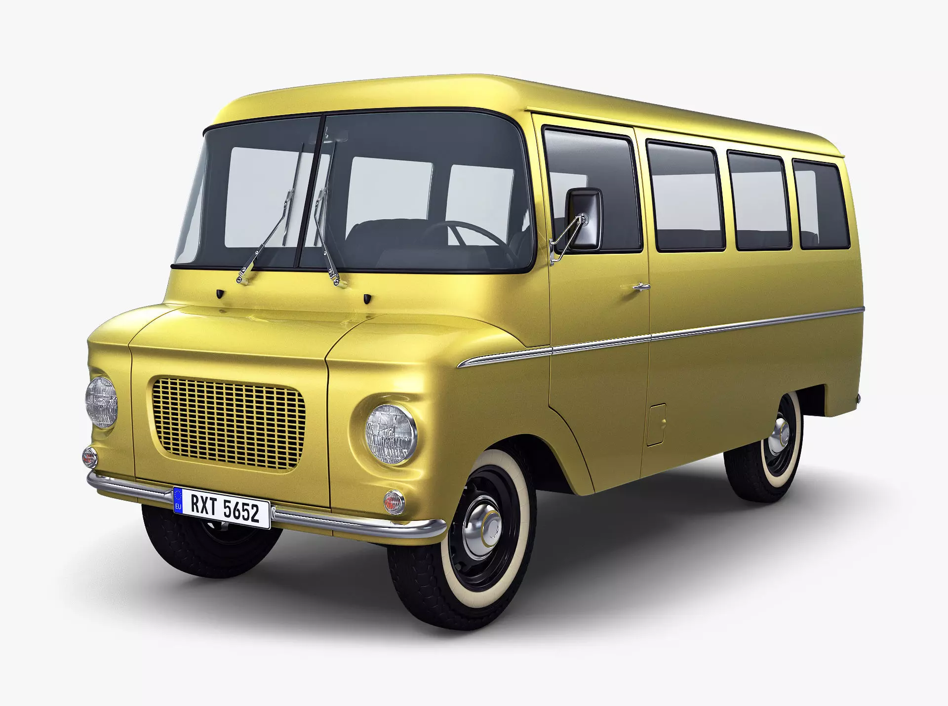 Generic Retro Passenger Van v 1 3D model_0
