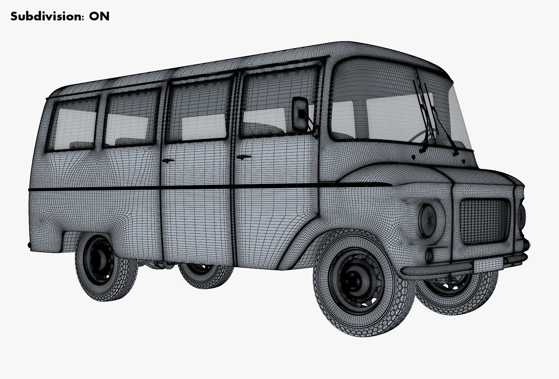Generic Retro Passenger Van v 1 3D model_23