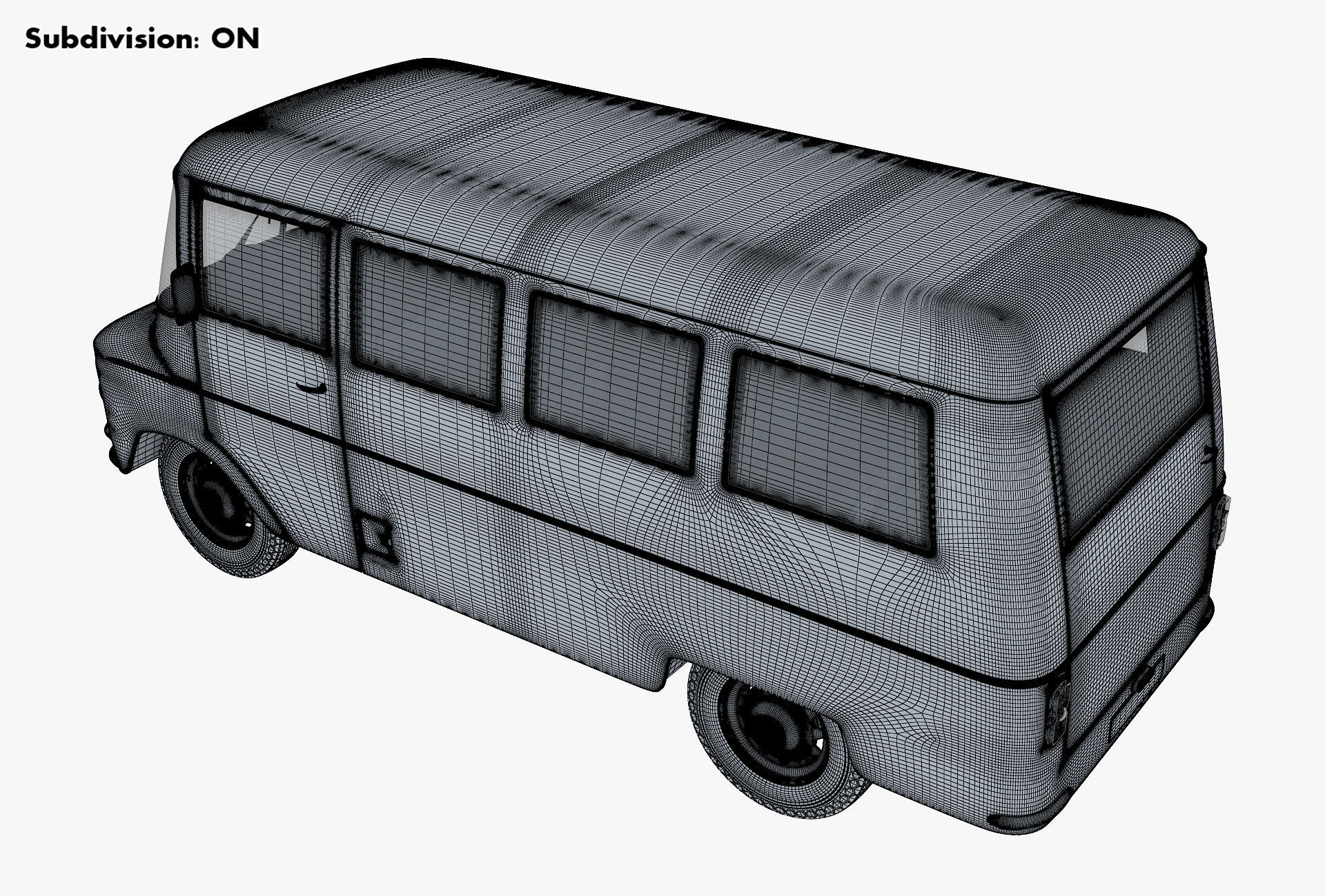 Generic Retro Passenger Van v 1 3D model_19