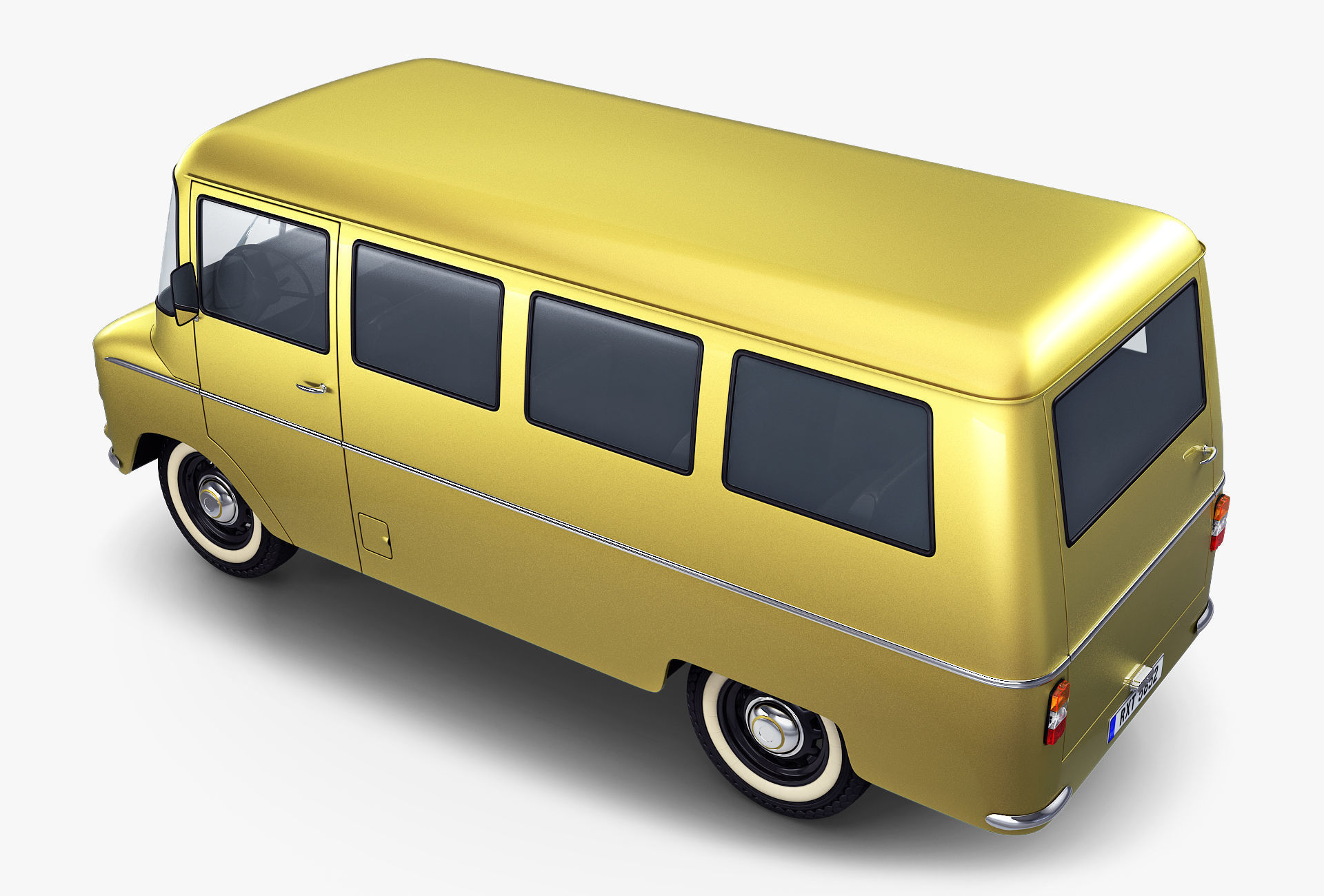 Generic Retro Passenger Van v 1 3D model_3