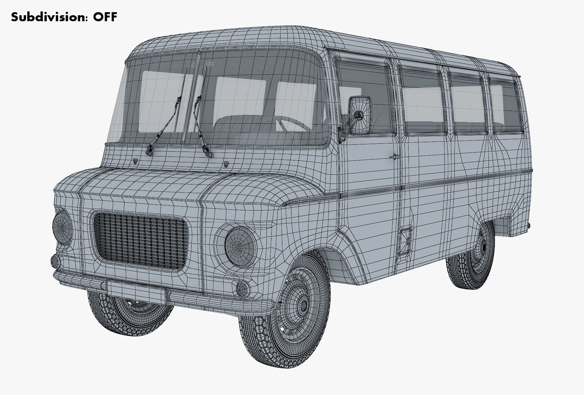 Generic Retro Passenger Van v 1 3D model_14