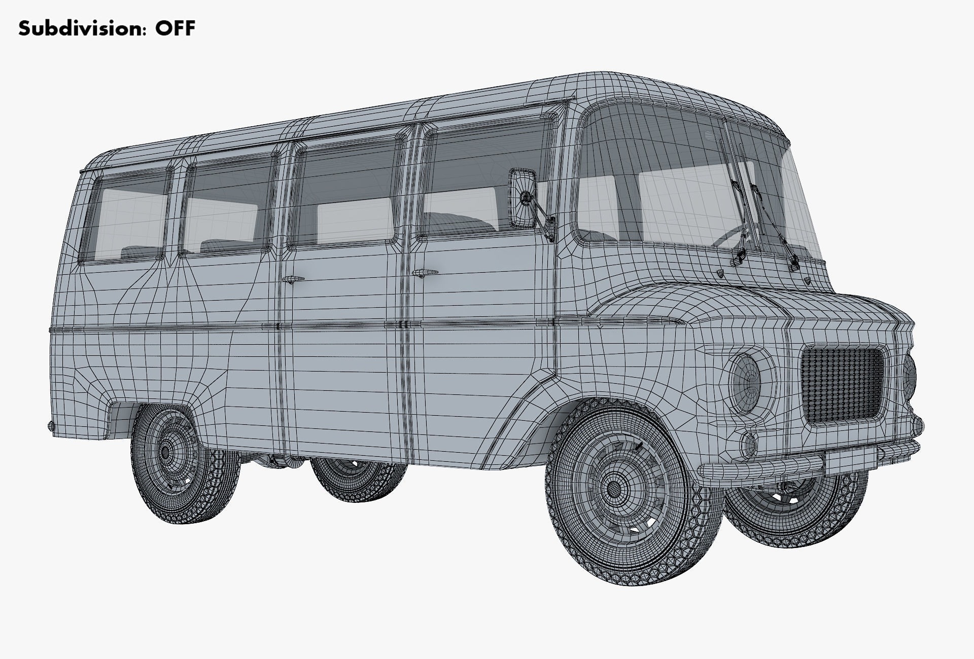 Generic Retro Passenger Van v 1 3D model_24