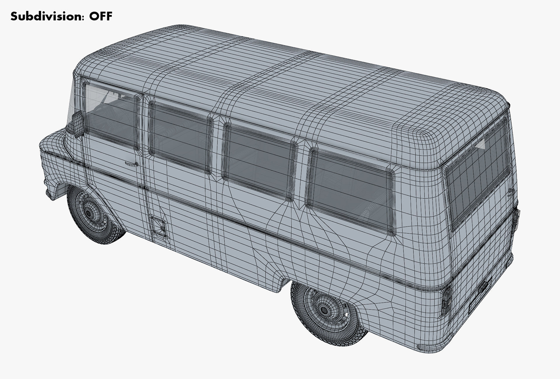 Generic Retro Passenger Van v 1 3D model_20