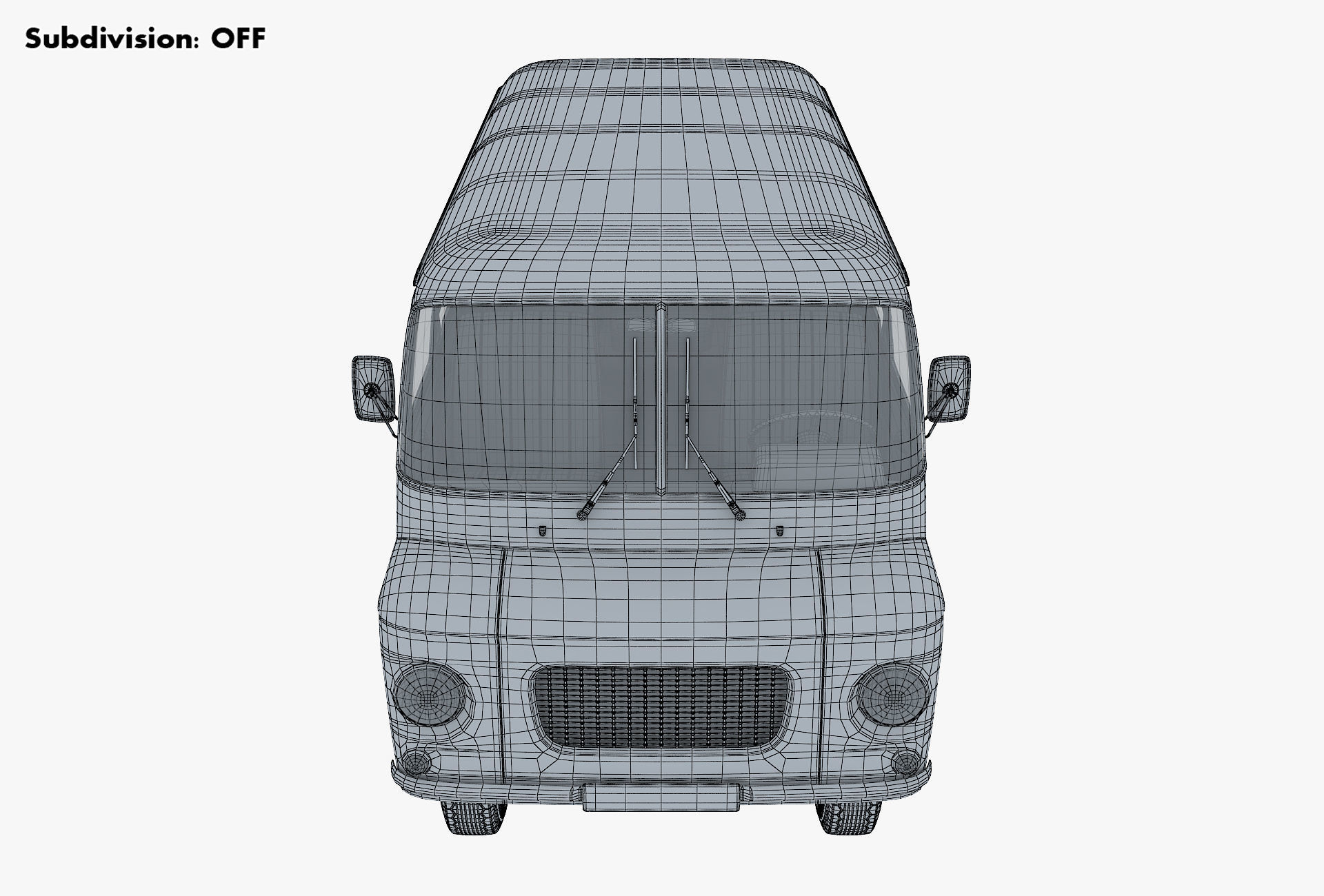 Generic Retro Passenger Van v 1 3D model_30