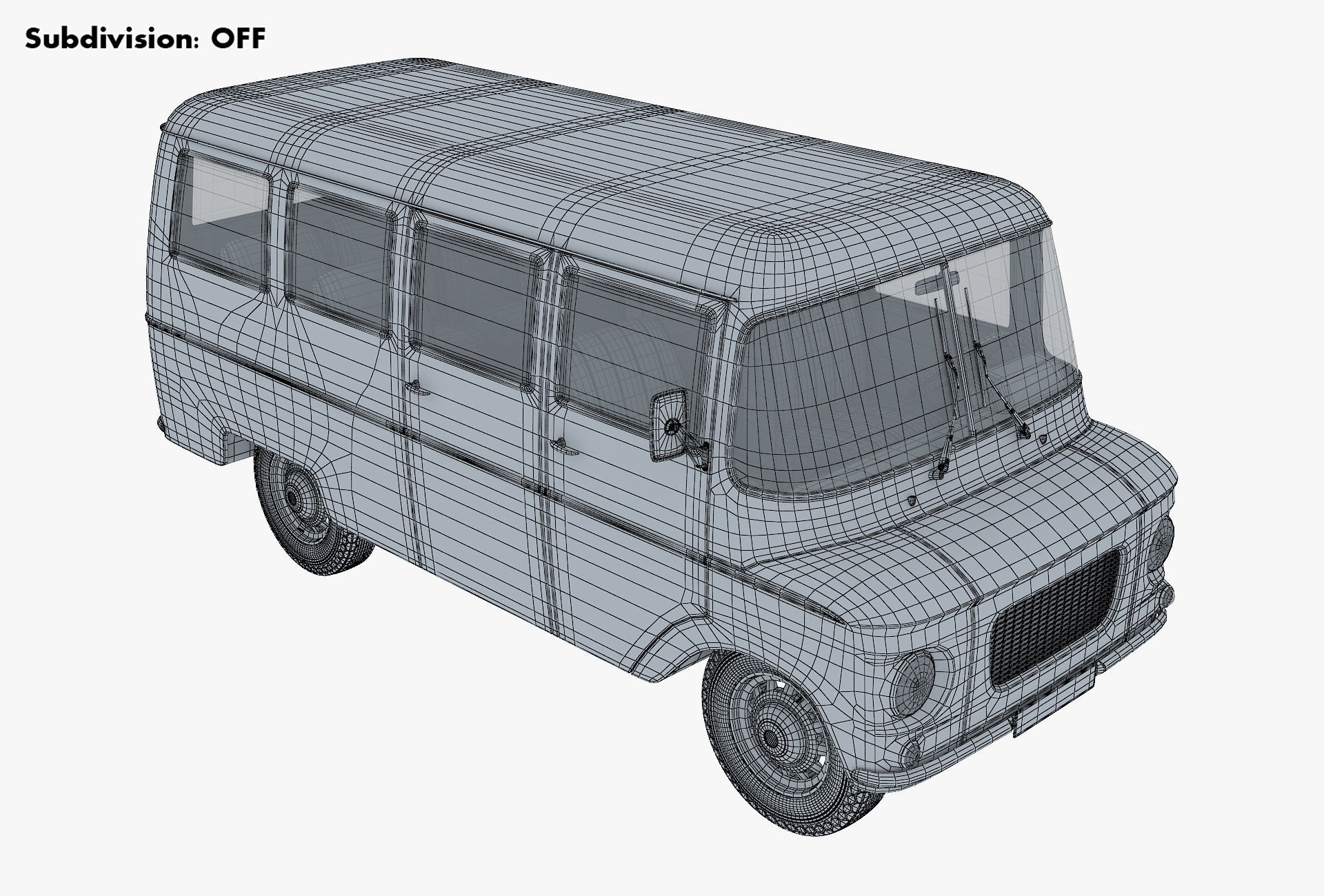 Generic Retro Passenger Van v 1 3D model_22