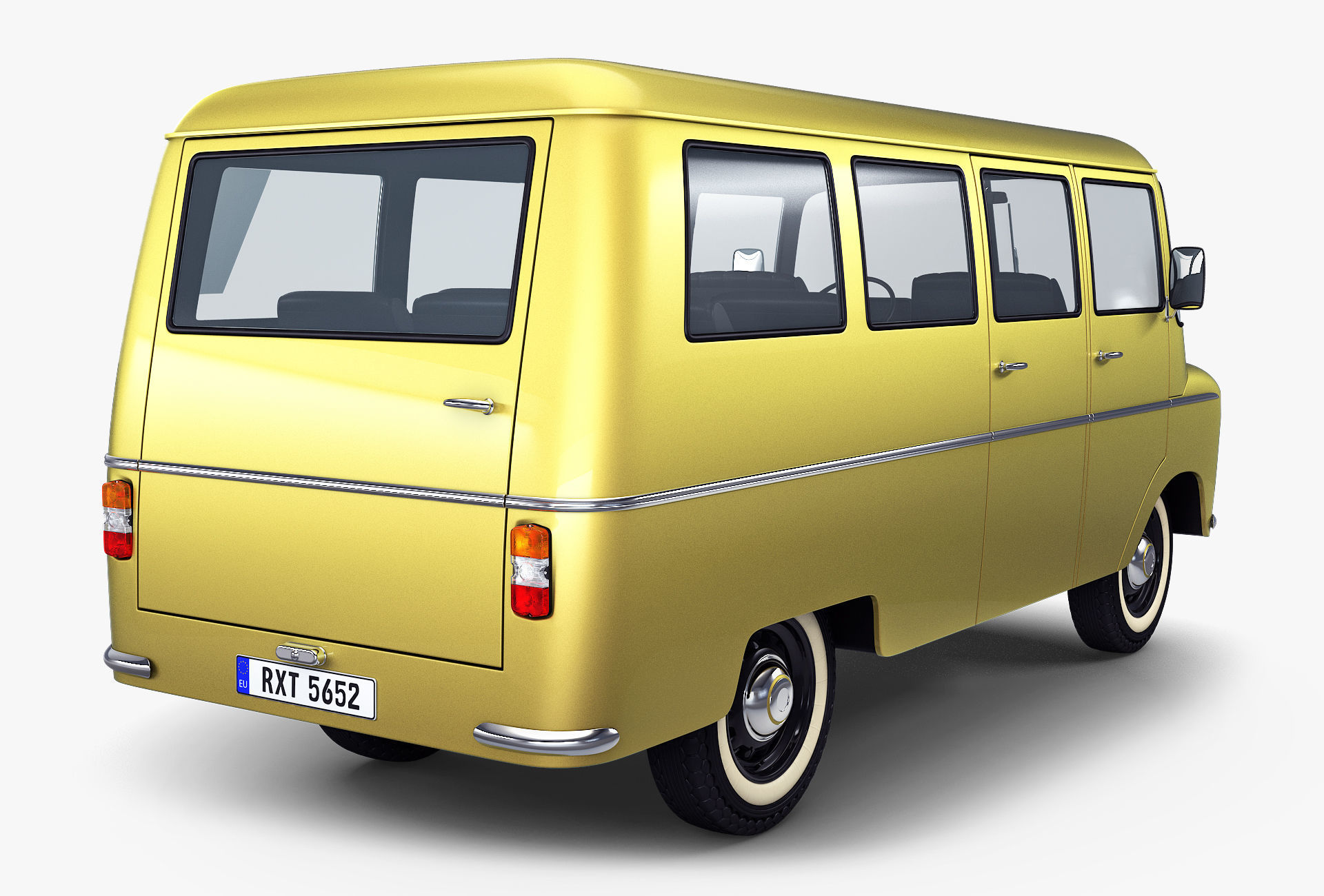 Generic Retro Passenger Van v 1 3D model_2