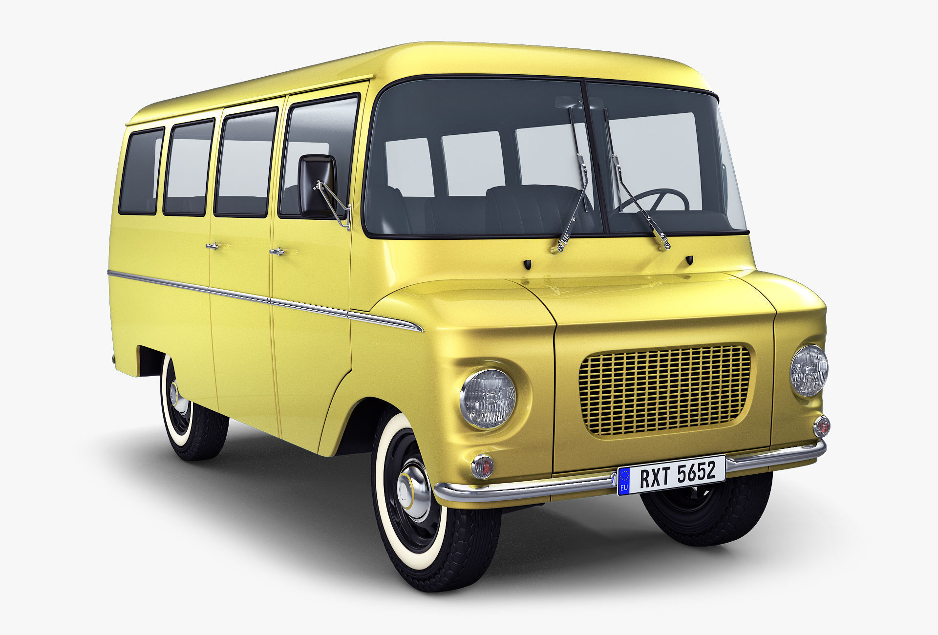 Generic Retro Passenger Van v 1 3D model_1