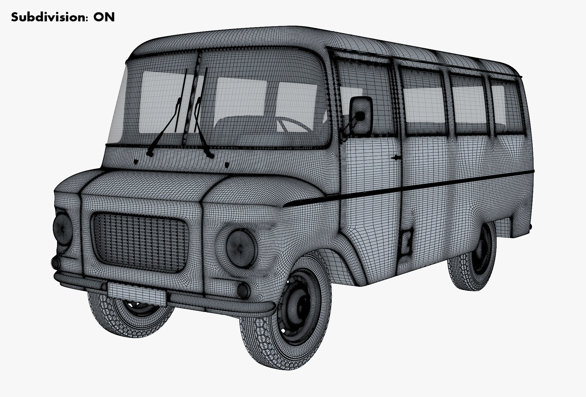 Generic Retro Passenger Van v 1 3D model_13