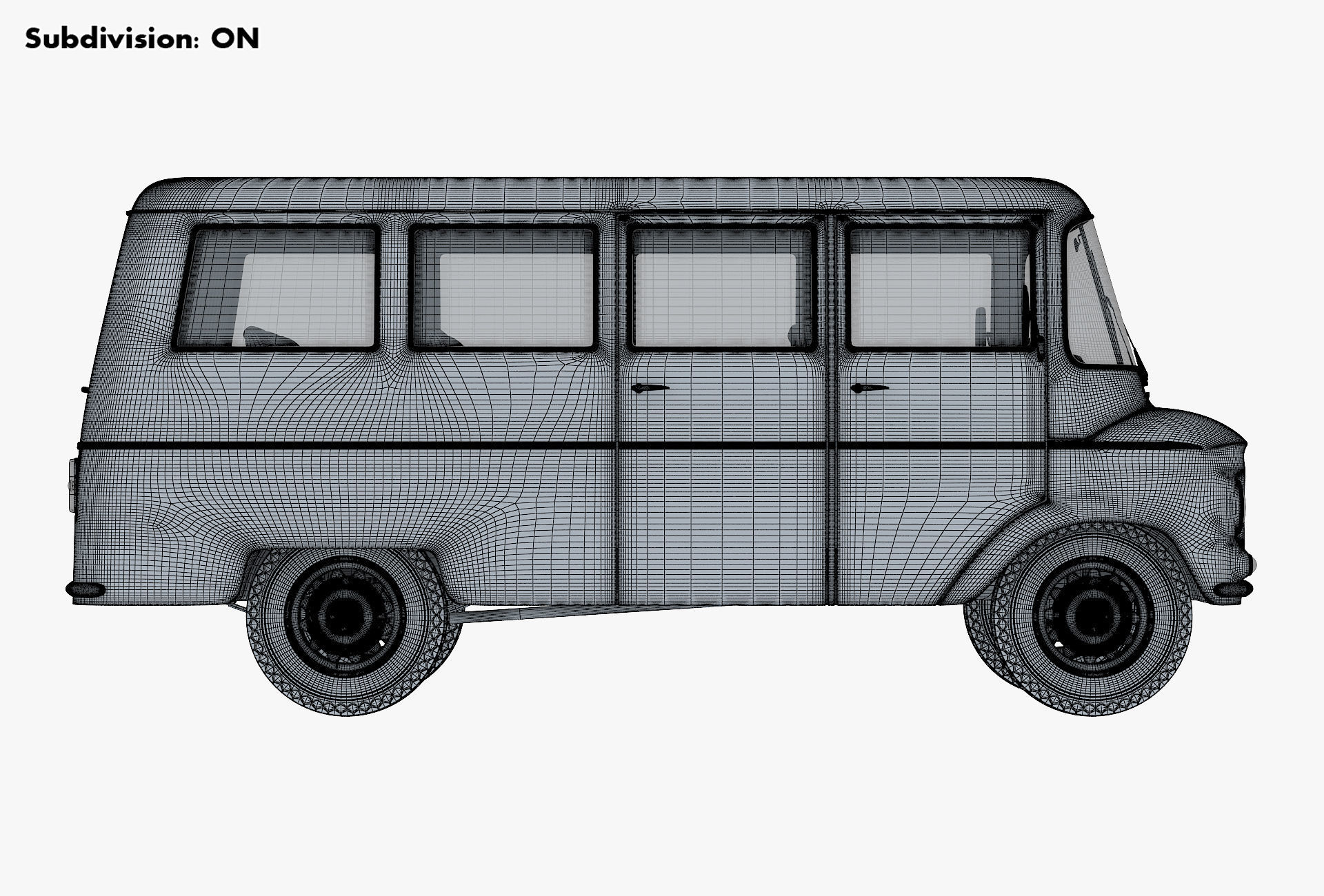 Generic Retro Passenger Van v 1 3D model_25