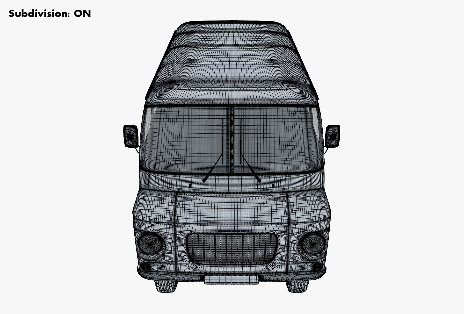 Generic Retro Passenger Van v 1 3D model_29