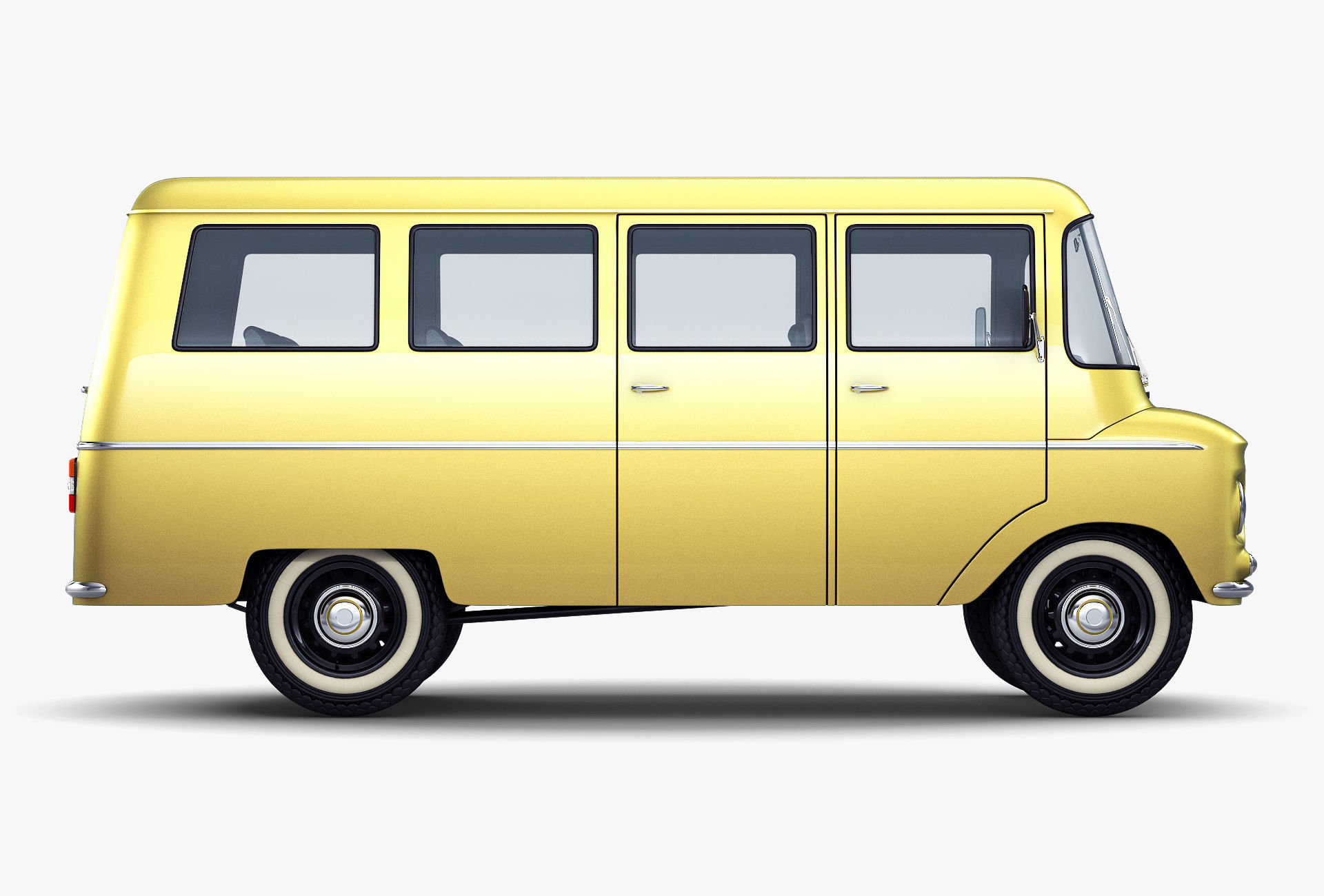 Generic Retro Passenger Van v 1 3D model_6