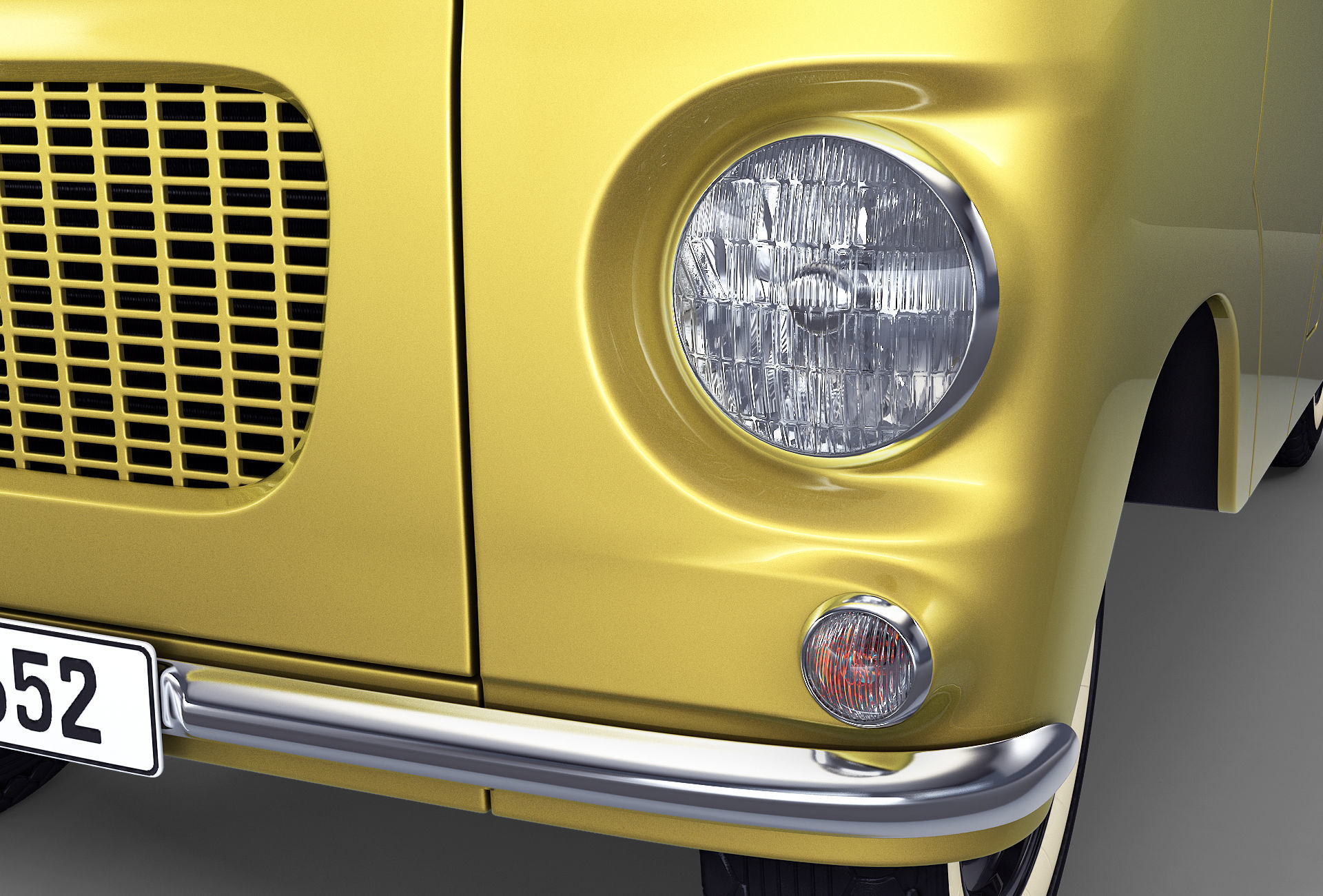 Generic Retro Passenger Van v 1 3D model_10