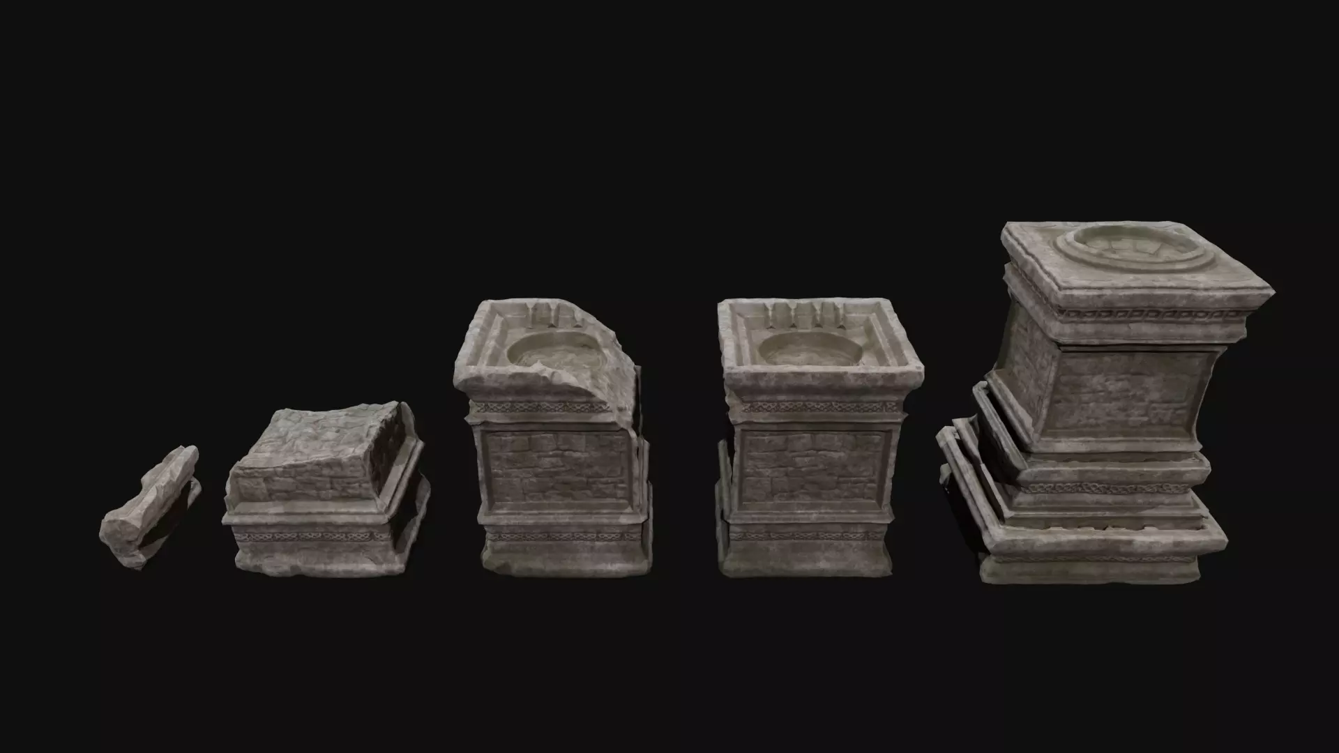 Dungeon Altars Set Low-poly 3D model_0