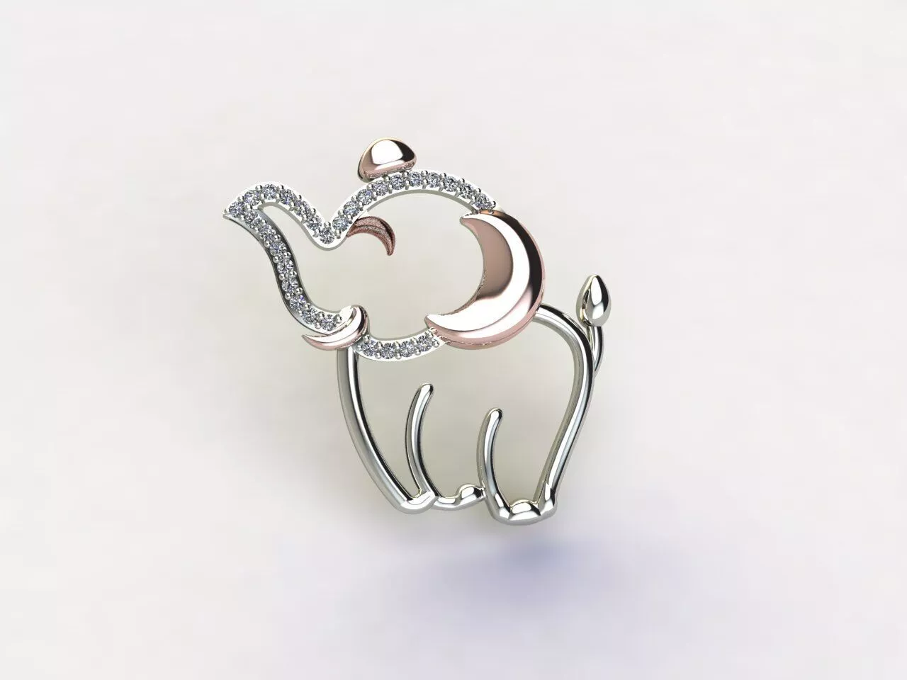 Elephant pendant 3D print model