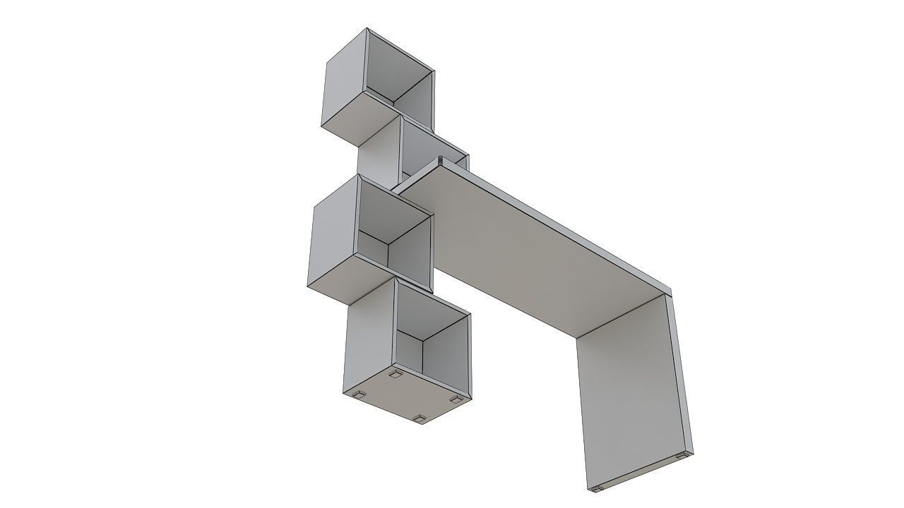 Desk with storage space 3D model_5