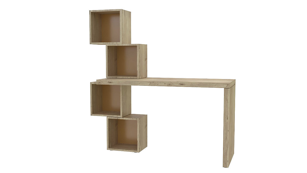 Desk with storage space 3D model_2