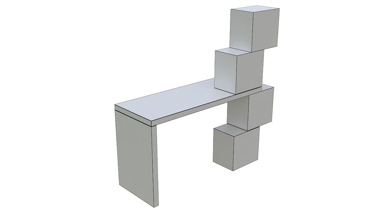 Desk with storage space 3D model_8