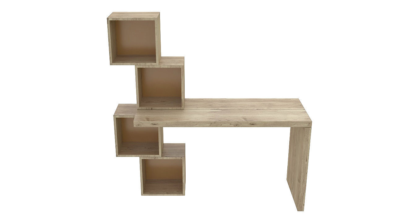 Desk with storage space 3D model_1