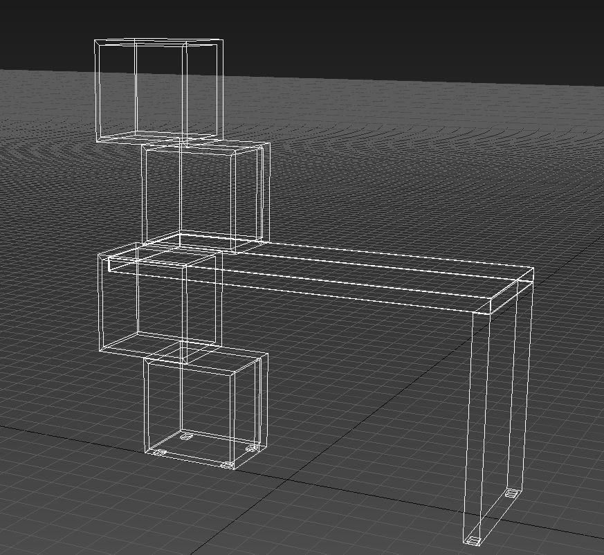 Desk with storage space 3D model_9