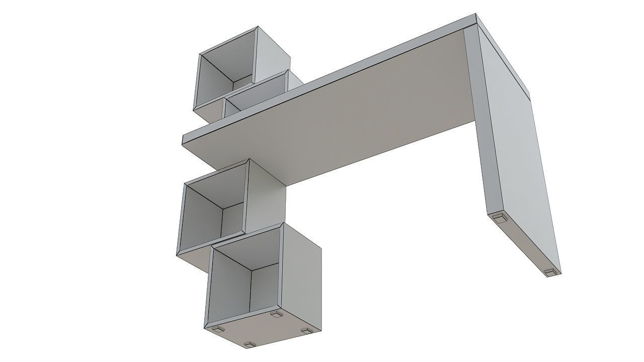 Desk with storage space 3D model_6