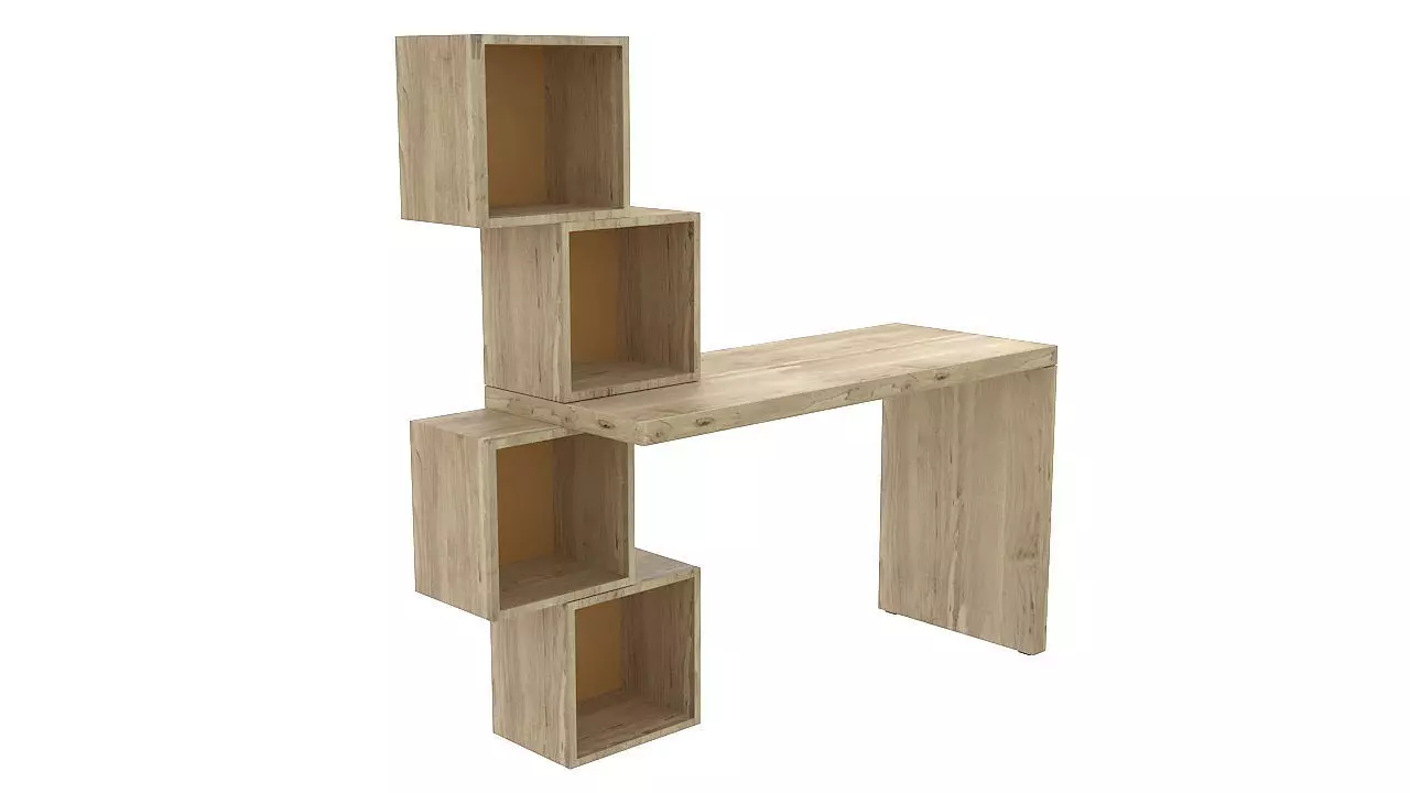 Desk with storage space 3D model_0