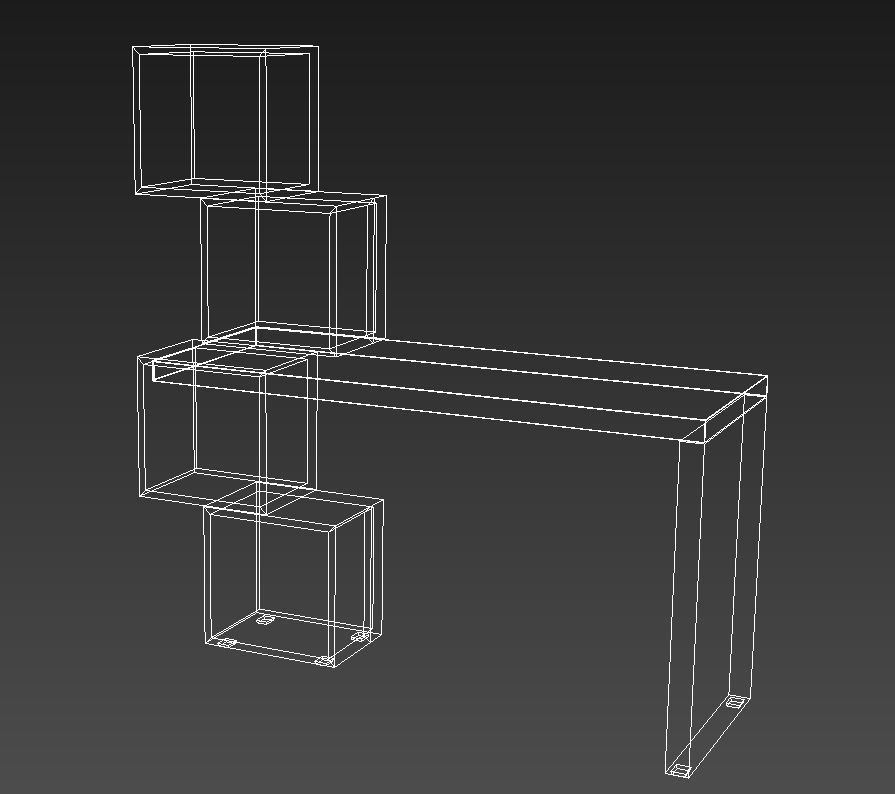 Desk with storage space 3D model_10