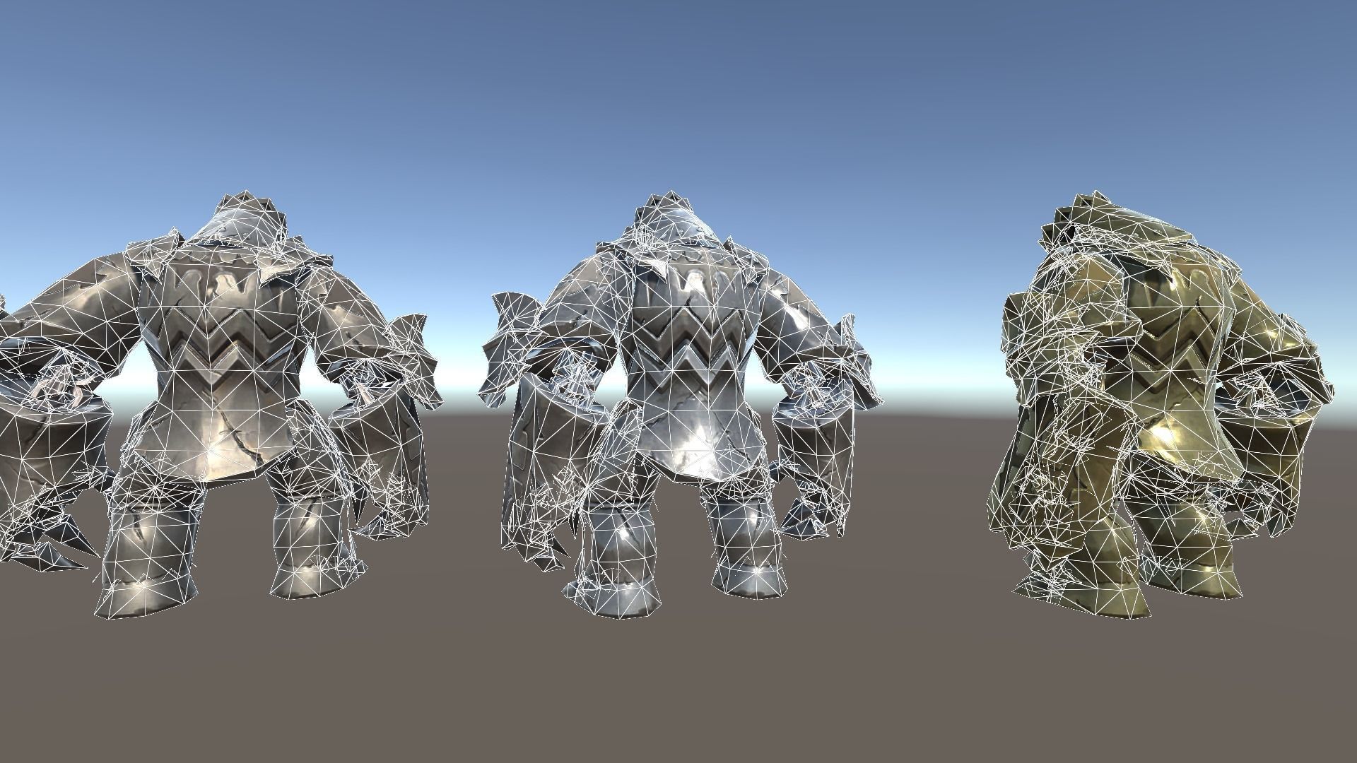Mechanic Golems Low-poly 3D model_16