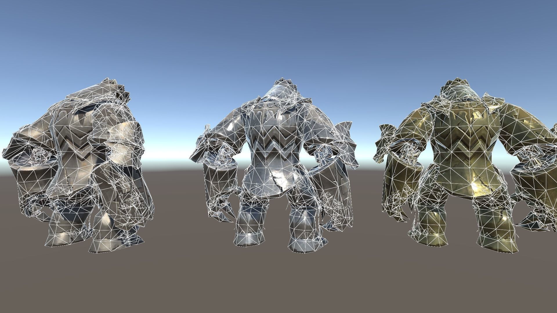 Mechanic Golems Low-poly 3D model_17