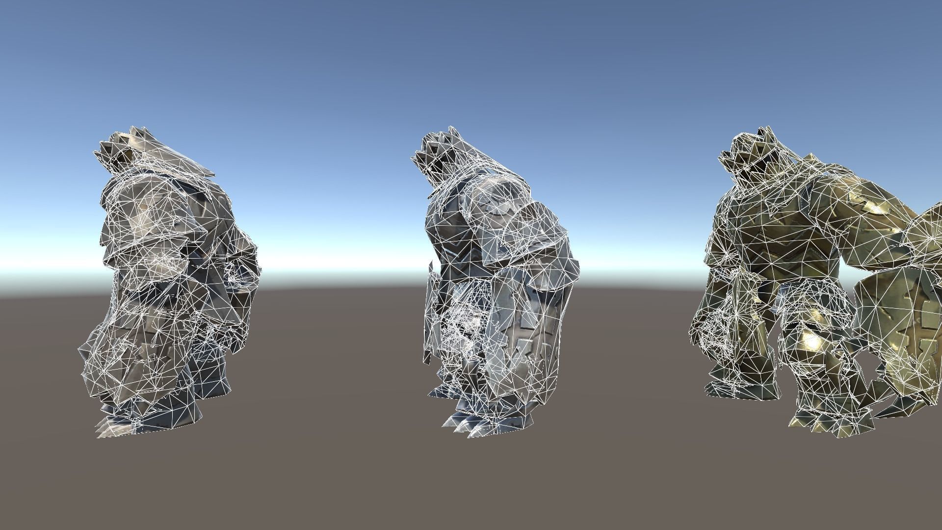 Mechanic Golems Low-poly 3D model_14