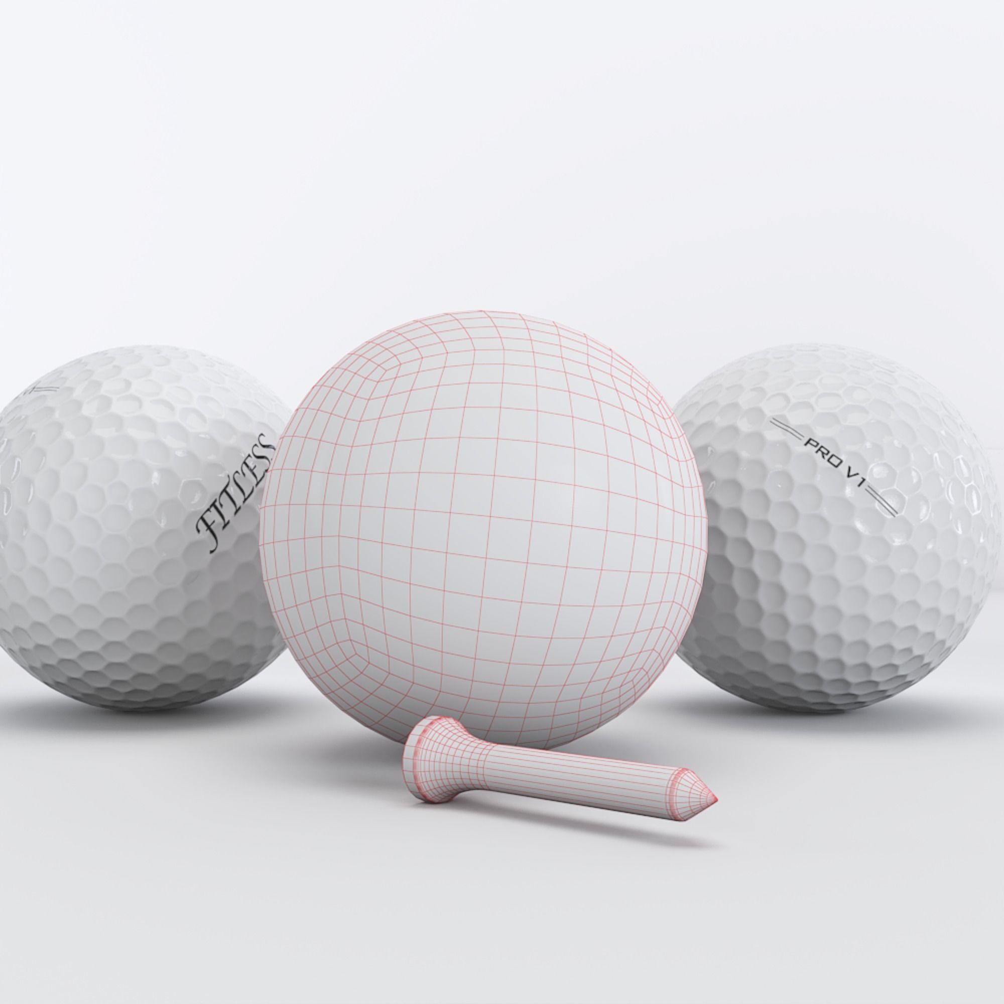 Golf Ball Low-poly 3D model_6