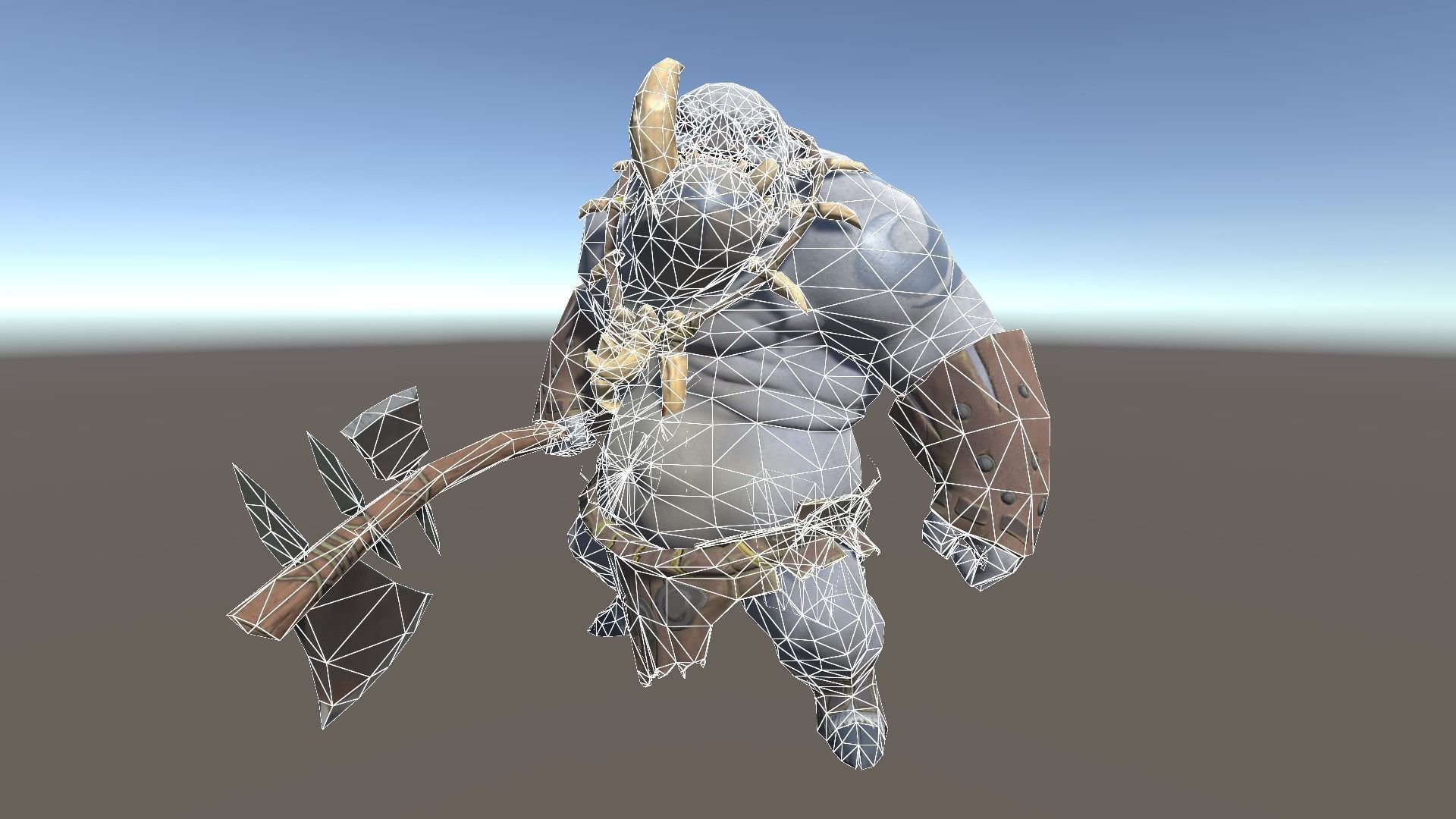 Ogre 1 humanoid with axe Low-poly 3D model_10