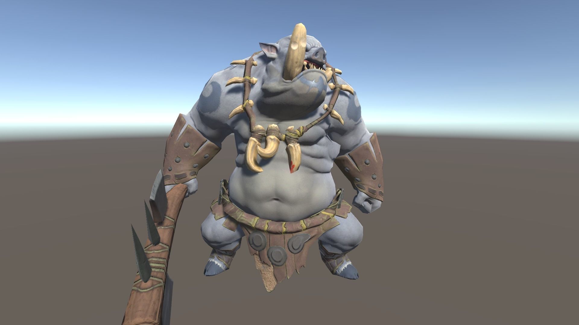 Ogre 1 humanoid with axe Low-poly 3D model_9