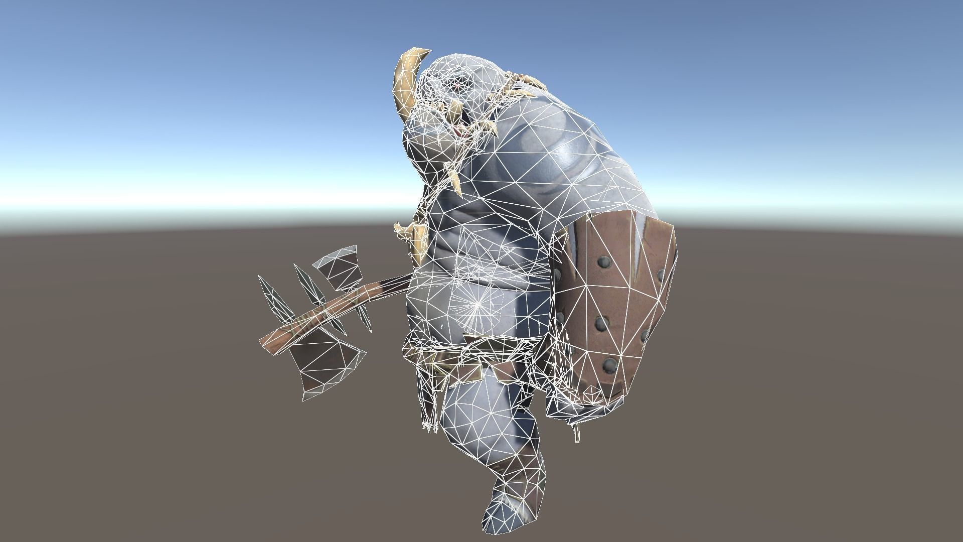 Ogre 1 humanoid with axe Low-poly 3D model_11