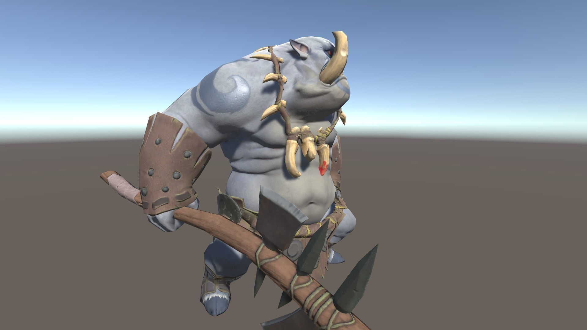 Ogre 1 humanoid with axe Low-poly 3D model_8