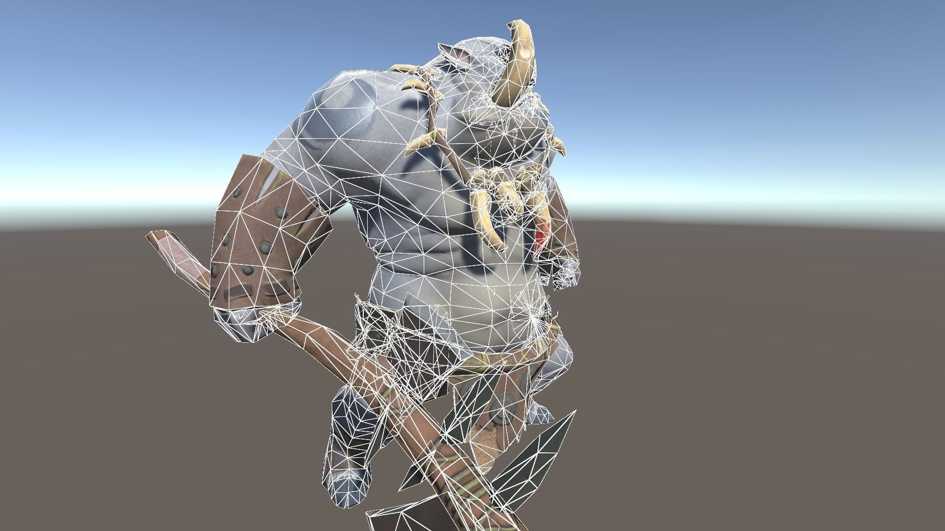 Ogre 1 humanoid with axe Low-poly 3D model_17