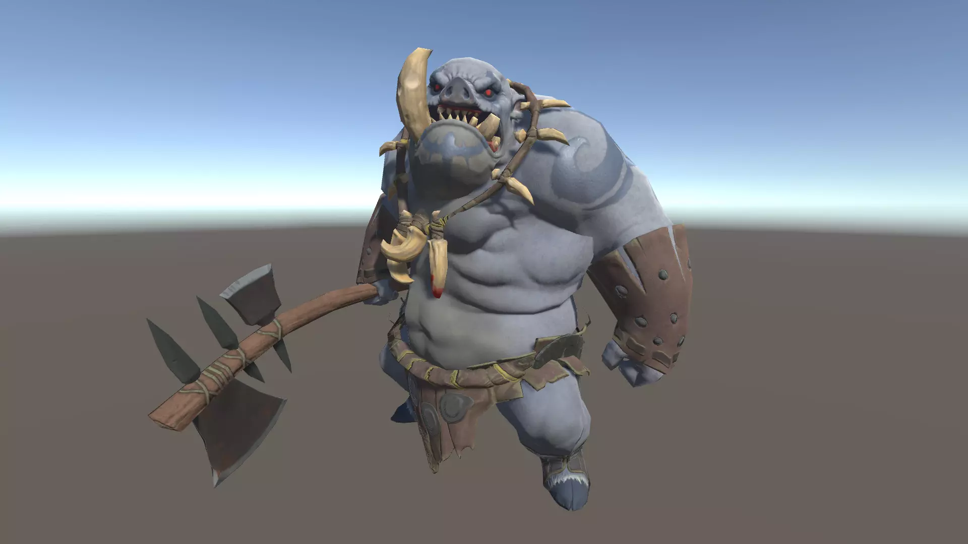 Ogre 1 humanoid with axe Low-poly 3D model_0