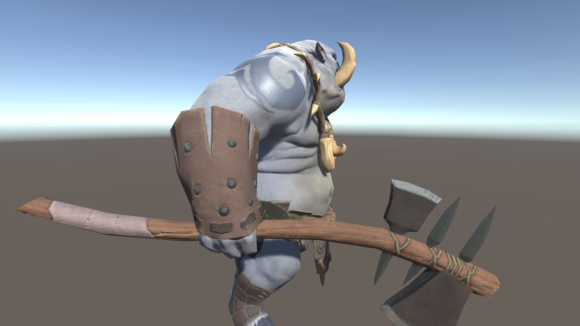 Ogre 1 humanoid with axe Low-poly 3D model_7