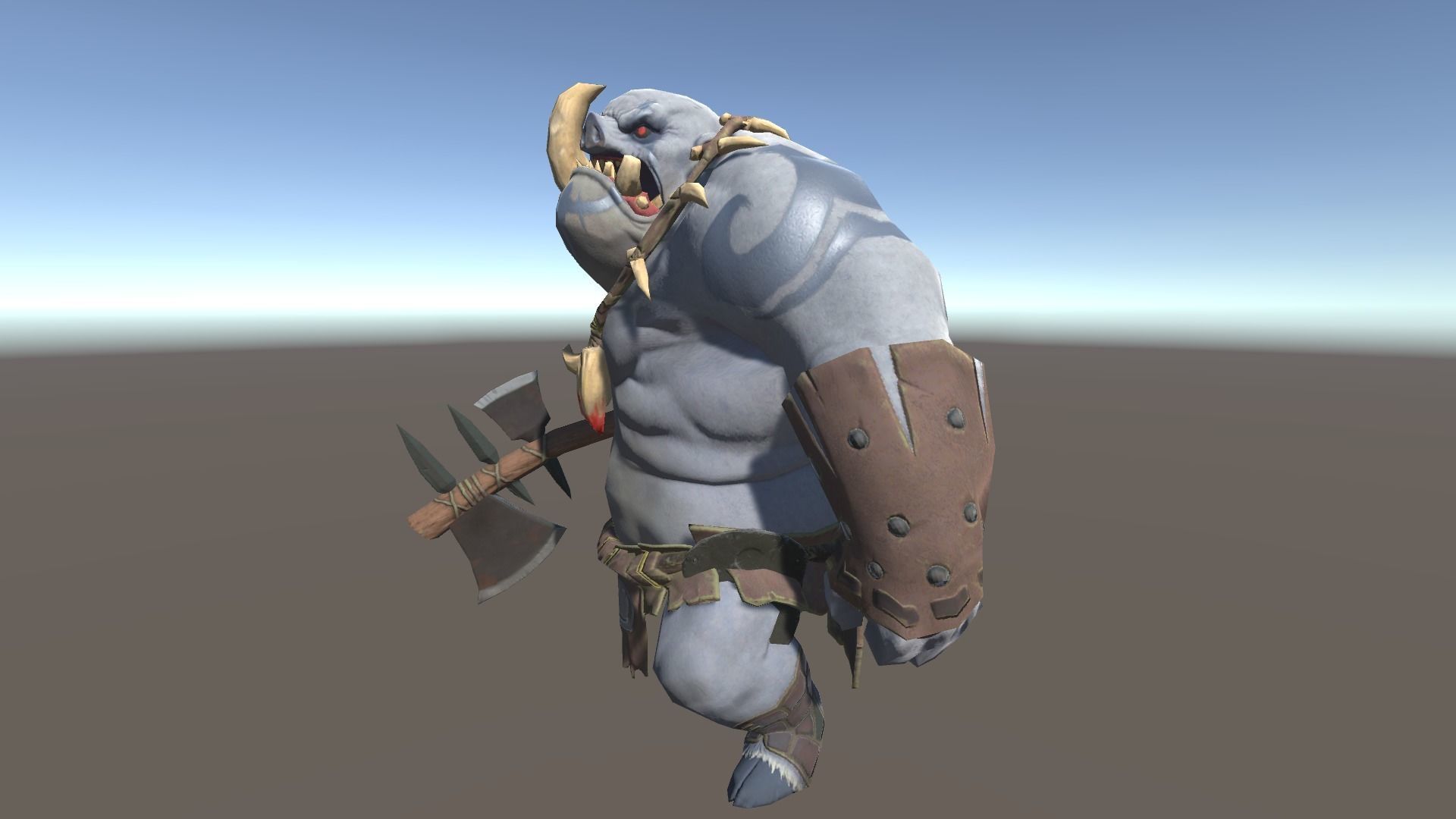 Ogre 1 humanoid with axe Low-poly 3D model_2