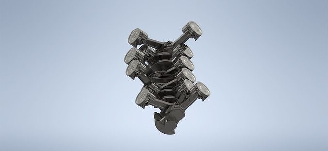 V12 motor 3D print model