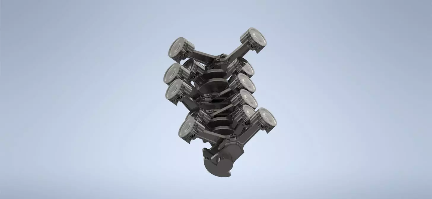 V12 motor 3D print model_0